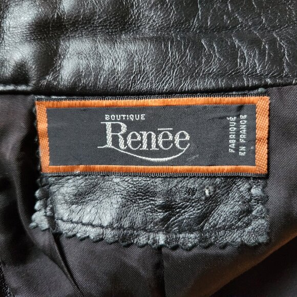 🇫🇷 Vintage Black Leather Mini Skirt - Made in France - Sz 6 - Picture 10 of 14